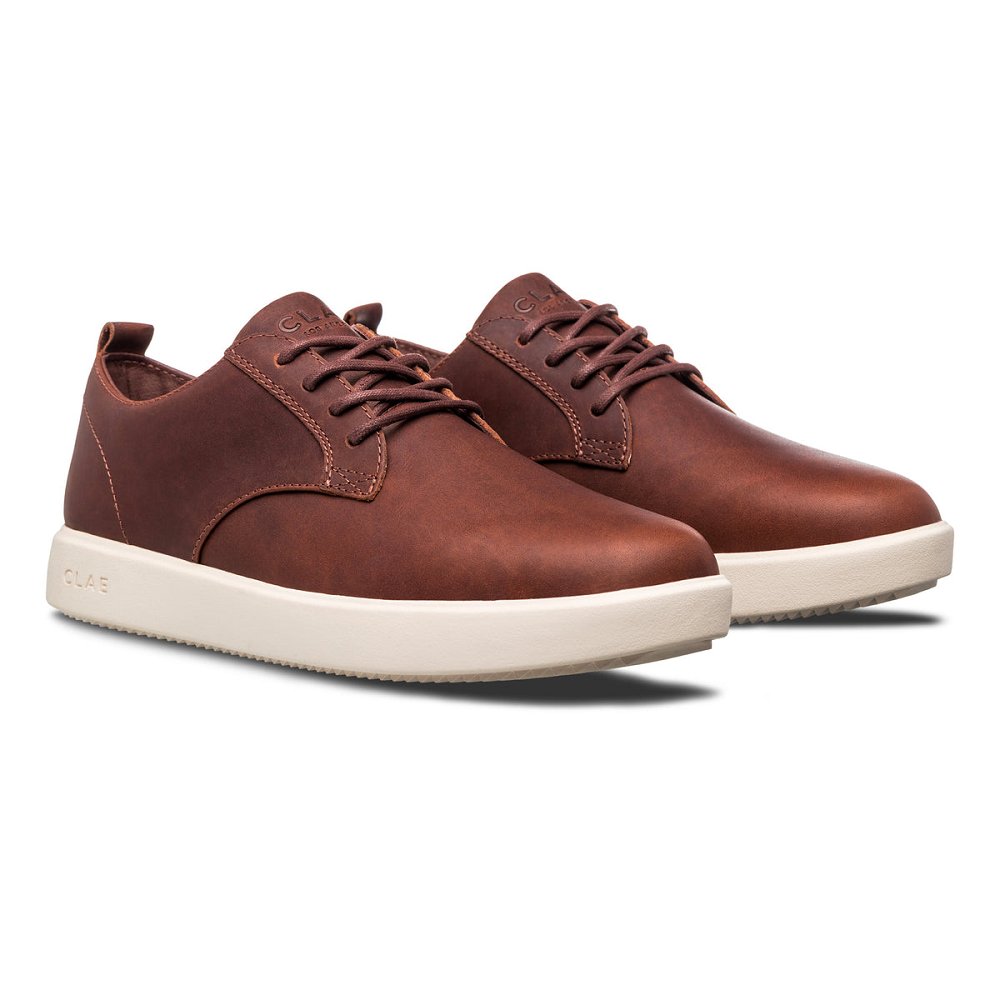 CLAE ELLINGTON DS Shoes Mens USA218-F70 In Chestnut Oiled Leather